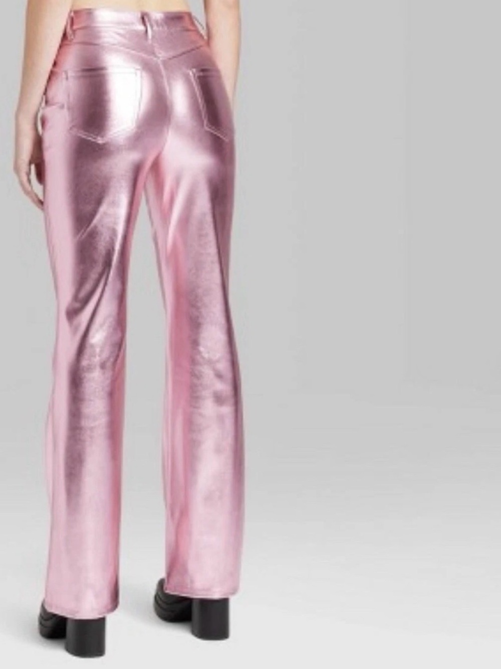 NWT Wild Fable Pink Metallic Flare Pants Size 0